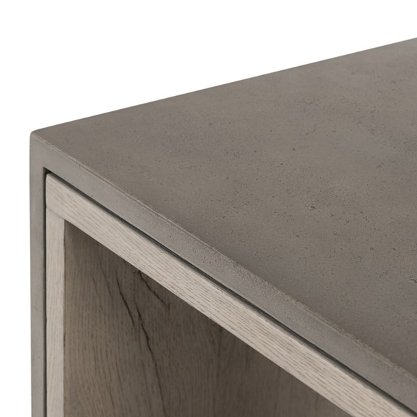 Coralia End Table Dark Grey Concrete   Farmhouse   Side Tables And End Tables   by Rustic Home Furniture Deco  Houzz