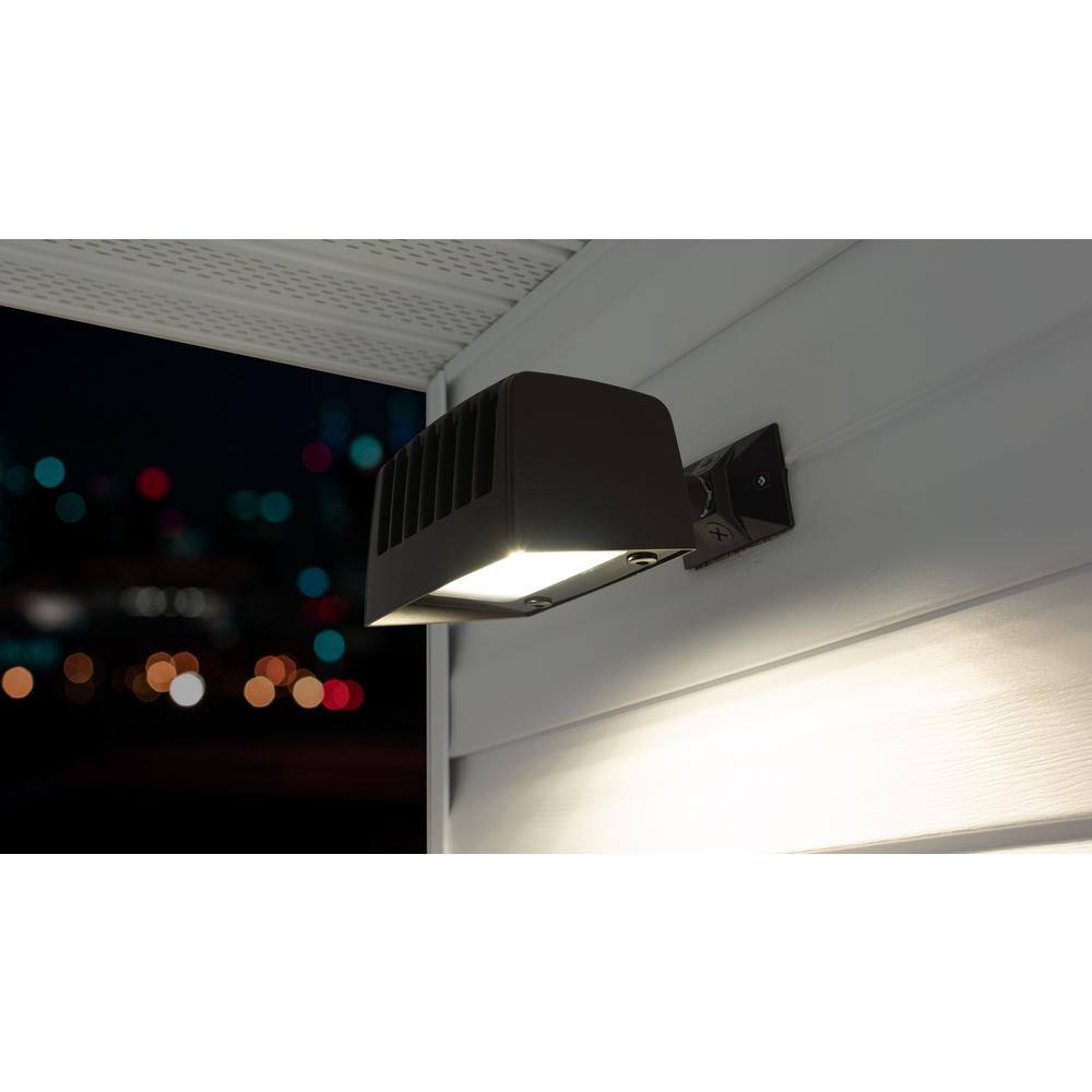 Commercial Electric 150W Equivalent Bronze Outdoor Integrated LED Flood Light 5000 Lumens Dusk to Dawn Light (4-pack) PWRF50-PC-4K-BZ-4PK