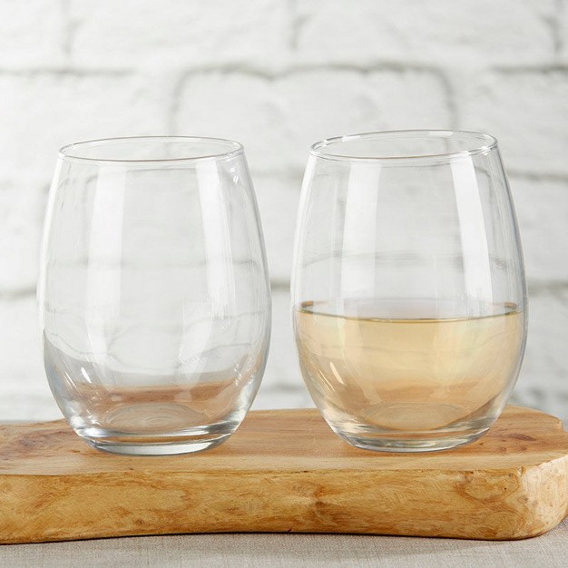 Kate Aspen Clear Stemless Wine Glasses Case Of 12