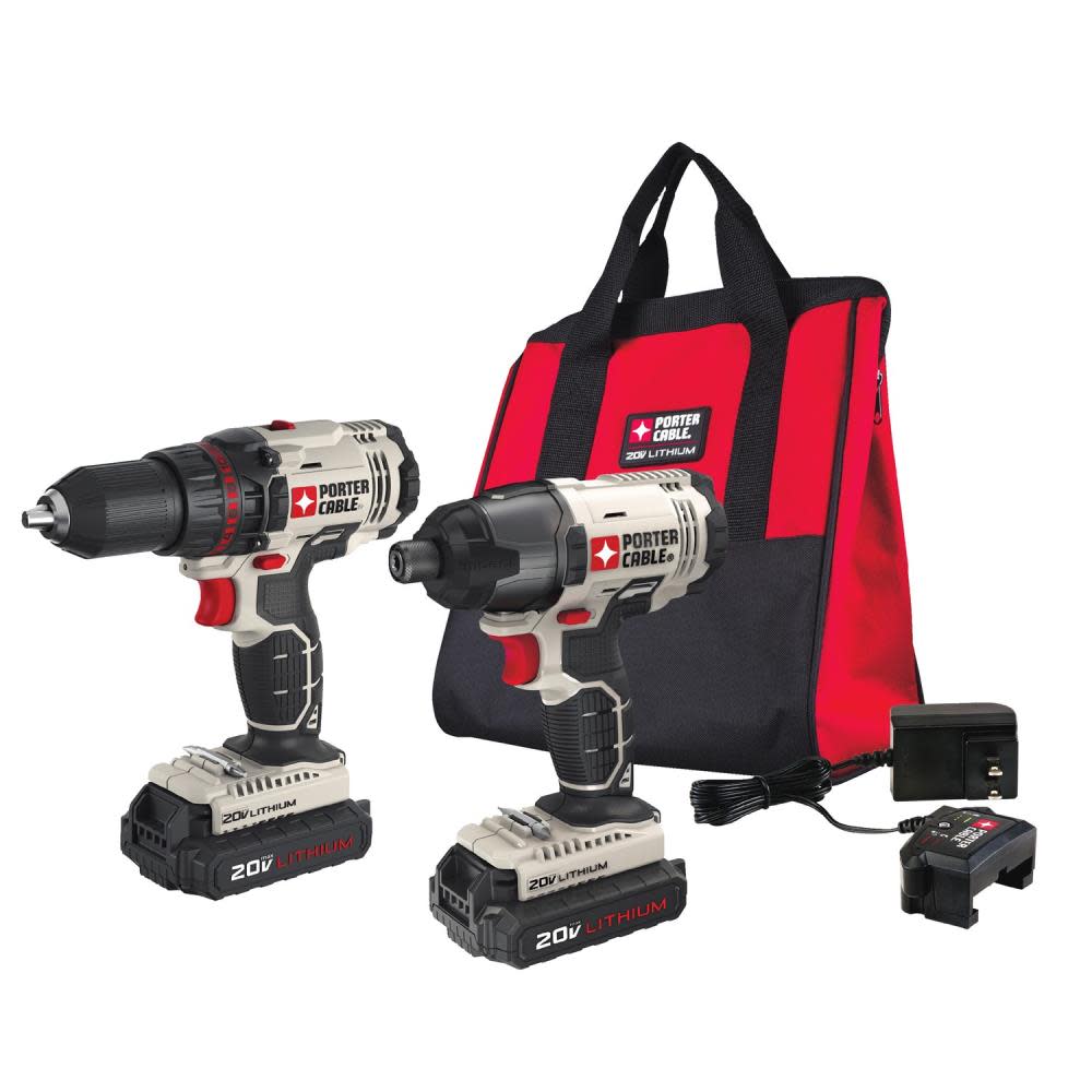 2-Tool 20-volt MAX Lithium Ion (Li-ion) Brushed Motor Cordless Combo Kit with Soft Case