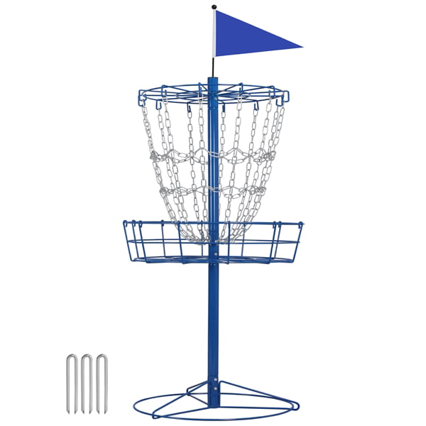 Yaheetech 12-Chain Disc Golf Basket Portable Metal Disc Golf Target Flying Disc Golf Practice Basket Indoor & Outdoor Blue