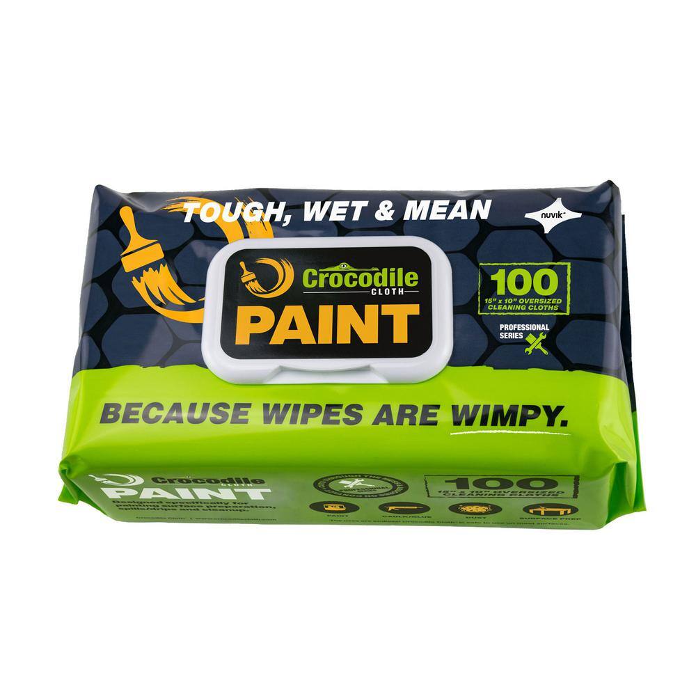 CROCODILE CLOTH Case Paint Wipes Pre-Moistened Heavy-Duty Wet Cloths Cleaning Wipes (6 x 100-Pack) 6920-CASE