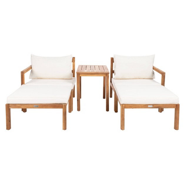 Pratia 5pc Outdoor Set Natural beige Safavieh