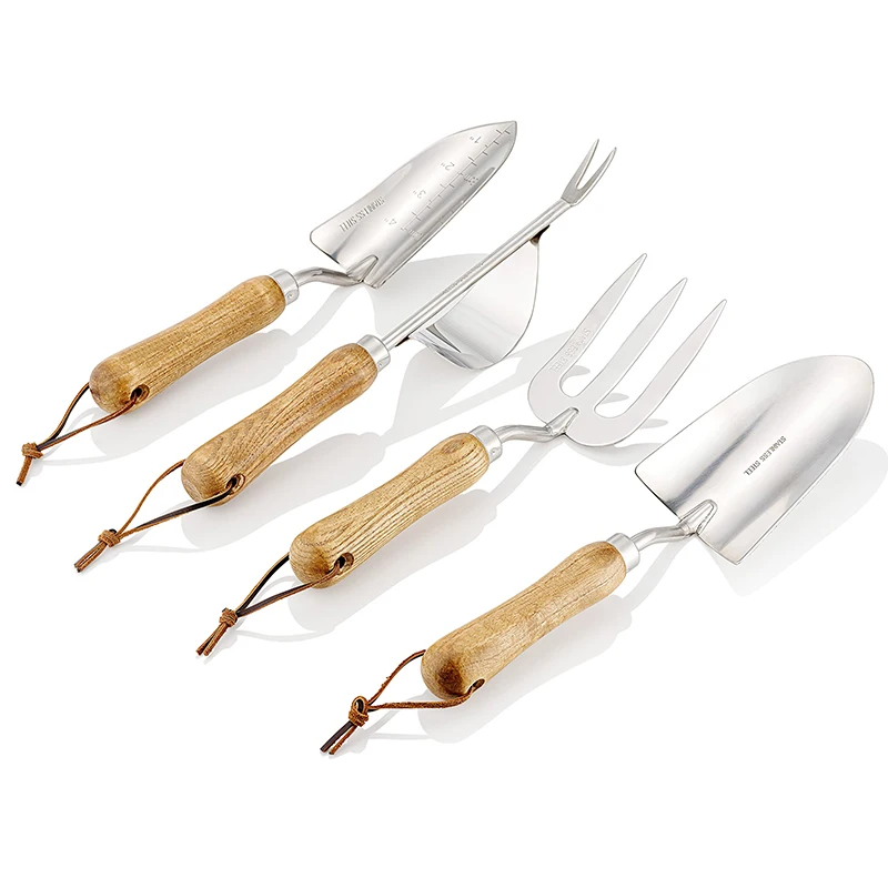 4 Piece Garden Hand Digging Tool Made With Wooden Handle And Stainless Steel Garden Hand Tool Fork  Heavy Duty Hand Garden Tools