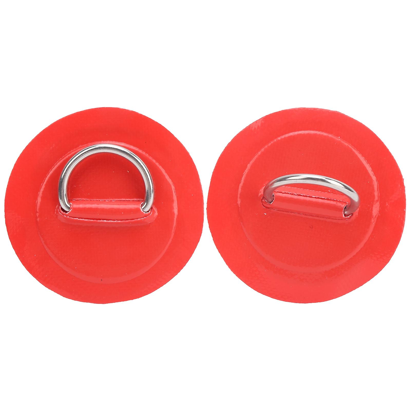 2pcs Inflatable Boat Kayak Dring Pad Patch Pvc Marine Stainless Steel Fixed Buckle(red )