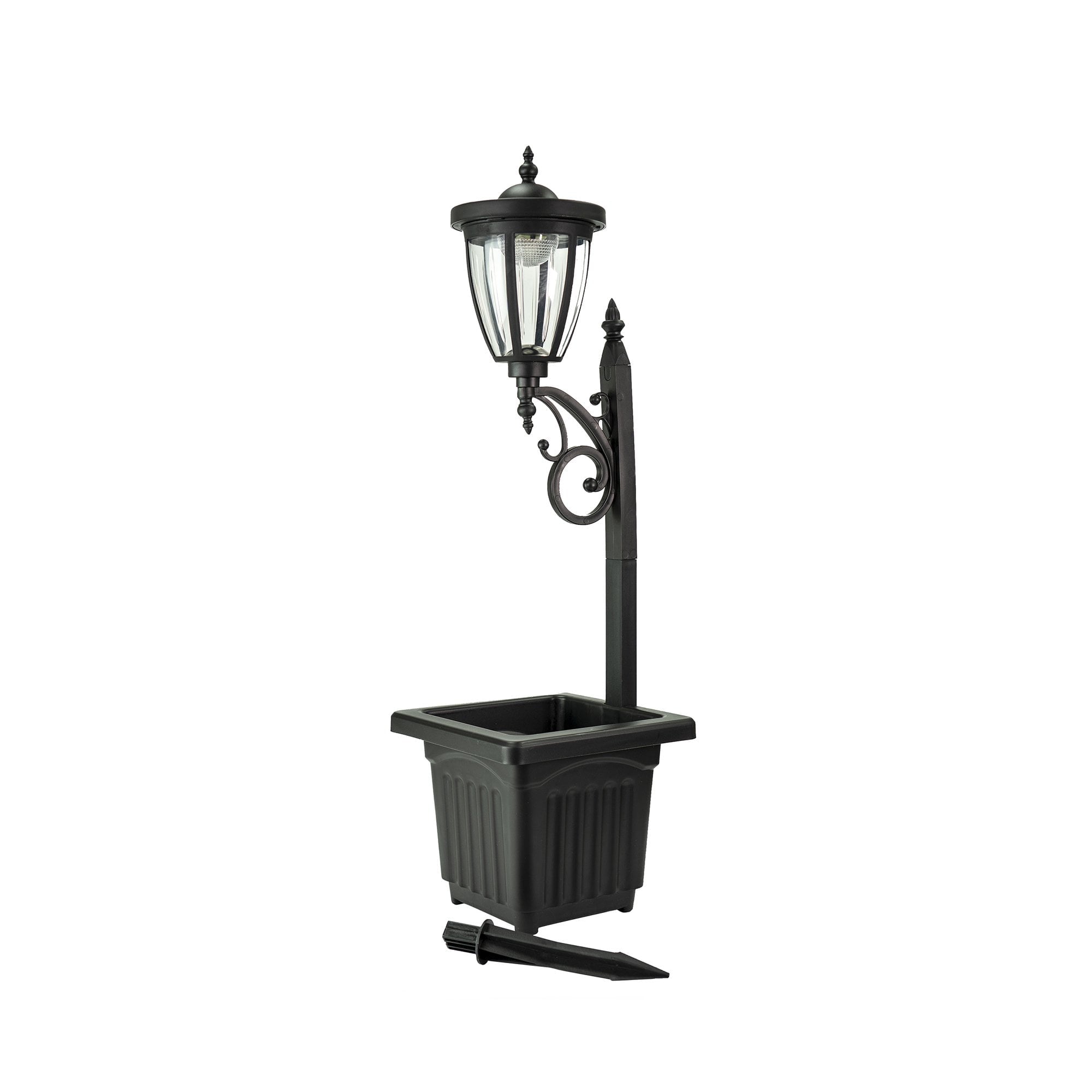 SunRay Cambrian Multi Function Solar Lamp Post and Planter， Wall Mount， Stake Light/Two Pack - Black