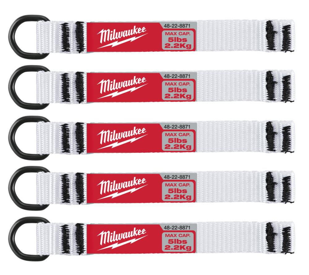 Milwaukee 5pc 5lb D-Ring Web Attachment 48-22-8871 from Milwaukee