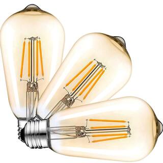 100-Watt Equivalent ST64 Handmade Dimmable LED Filament Light Bulb Clear 2700K Warm 1000 Lumen UL  ENERGY STAR (3-Pack) BOFA-FL-003