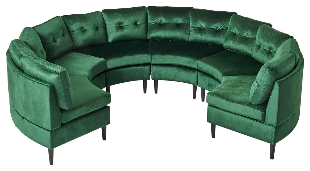 Modesty Glam Velvet Modular 6 Seater Sectional   Midcentury   Sectional Sofas   by GDFStudio  Houzz