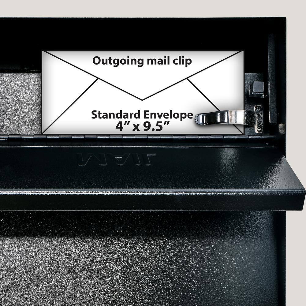 Mail Boss Metro Locking Wall-Mount Mailbox with High Security Reinforced Patented Locking System Black 7162