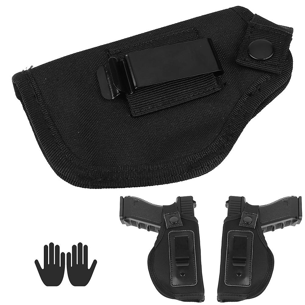 Concealed Carry Black Oxford Cloth Pistol Holster Waist Belt Handgun Carrier