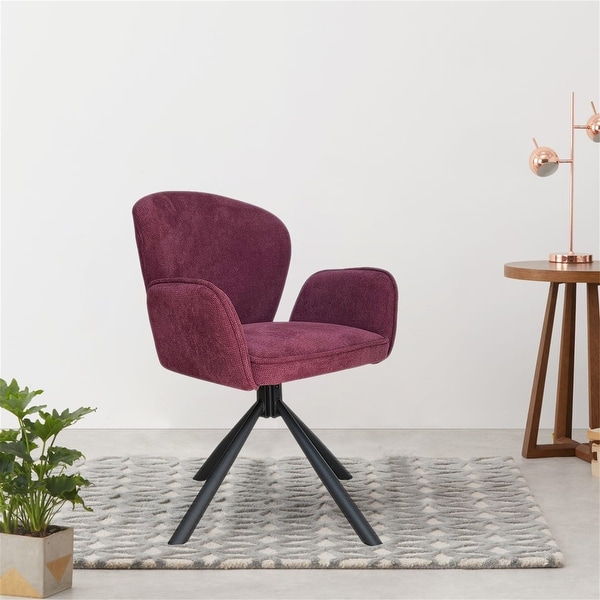 Fabric Black Legs Swivel Accent Chair