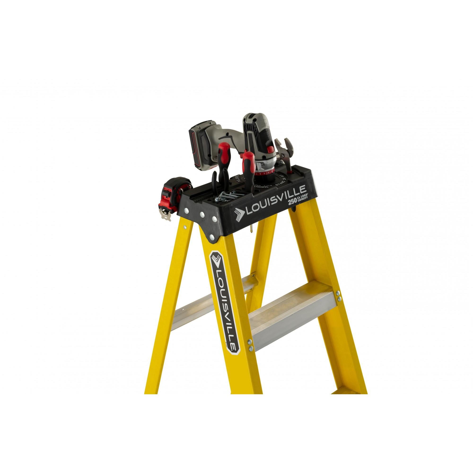 Louisville Ladder 8' Fiberglass Step Ladder, 12' Reach, 250 lbs Load Capacity, W-3118-08