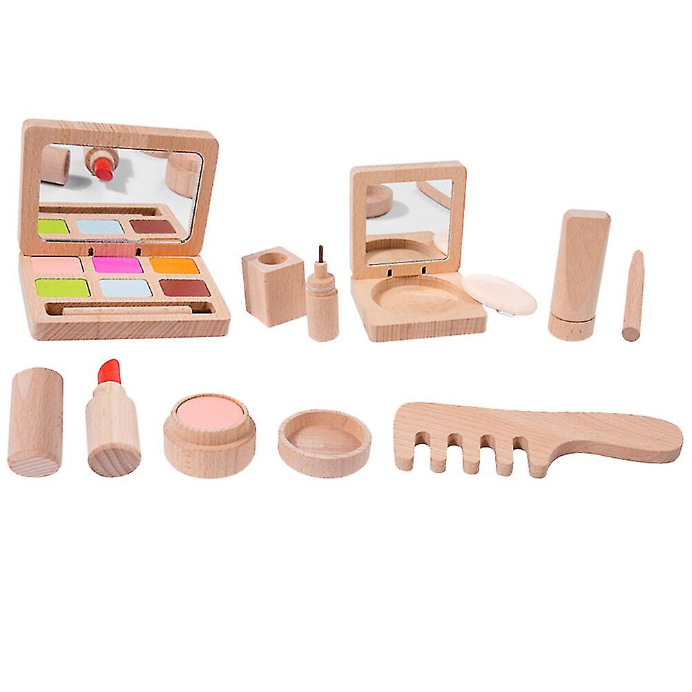 1 Set Wooden Beauty Salon Toys For Girls Makeup Playset Toys Kids Makeup Pretend Playset