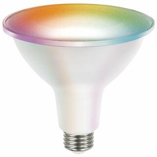 EcoSmart 120-Watt Equivalent Smart PAR38 Color Changing CEC LED Light Bulb with Voice Control (1-Bulb) Powered by Hubspace 11PR38120RGBWH1