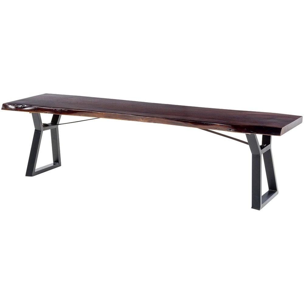 Kiro Hand Crafted Brown Wood Dining Table Bench