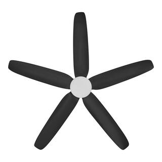 Hampton Bay Ceva 54 in. Integrated CCT LED IndoorOutdoor Matte Black Ceiling Fan with Light and Remote Control AK363HB-MBK