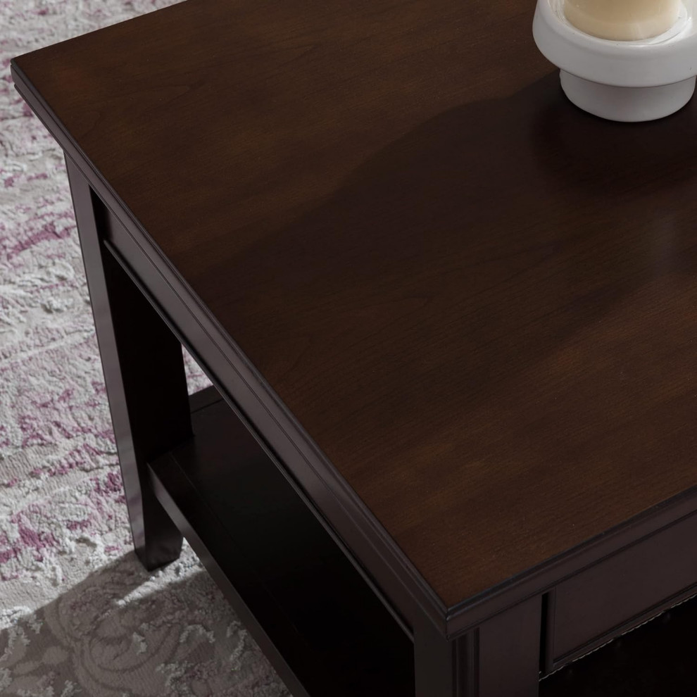 Classic Coffee Table  2 Drawers With Inverted Cup Pull Handles  Chocolate Cherry   Transitional   Coffee Tables   by Decor Love  Houzz