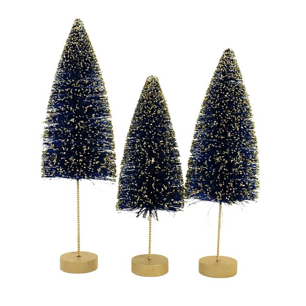 Christmas Sapphire Gold Glow Bottle Brush Bethany Lowe Designs Inc Decorative Figurines