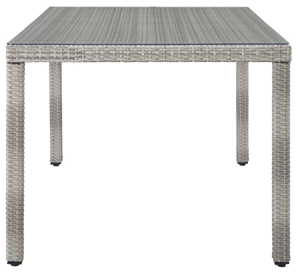 Modern Contemporary Urban Living Dining Table  Rattan Wicker  Gray   Tropical   Outdoor Dining Tables   by House Bound  Houzz