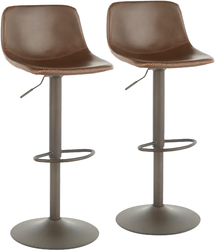 Duke Metal Adjustable Height Swivel Bar Stool， Set of 2