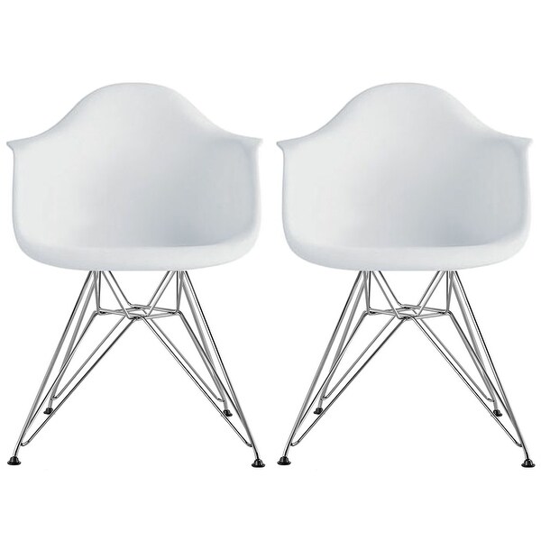 2xhome Designer Molded Plastic Arm Chairs With Back Wire Eiffel Matte Office Retro Pyramid Dining Room Bedroom Work