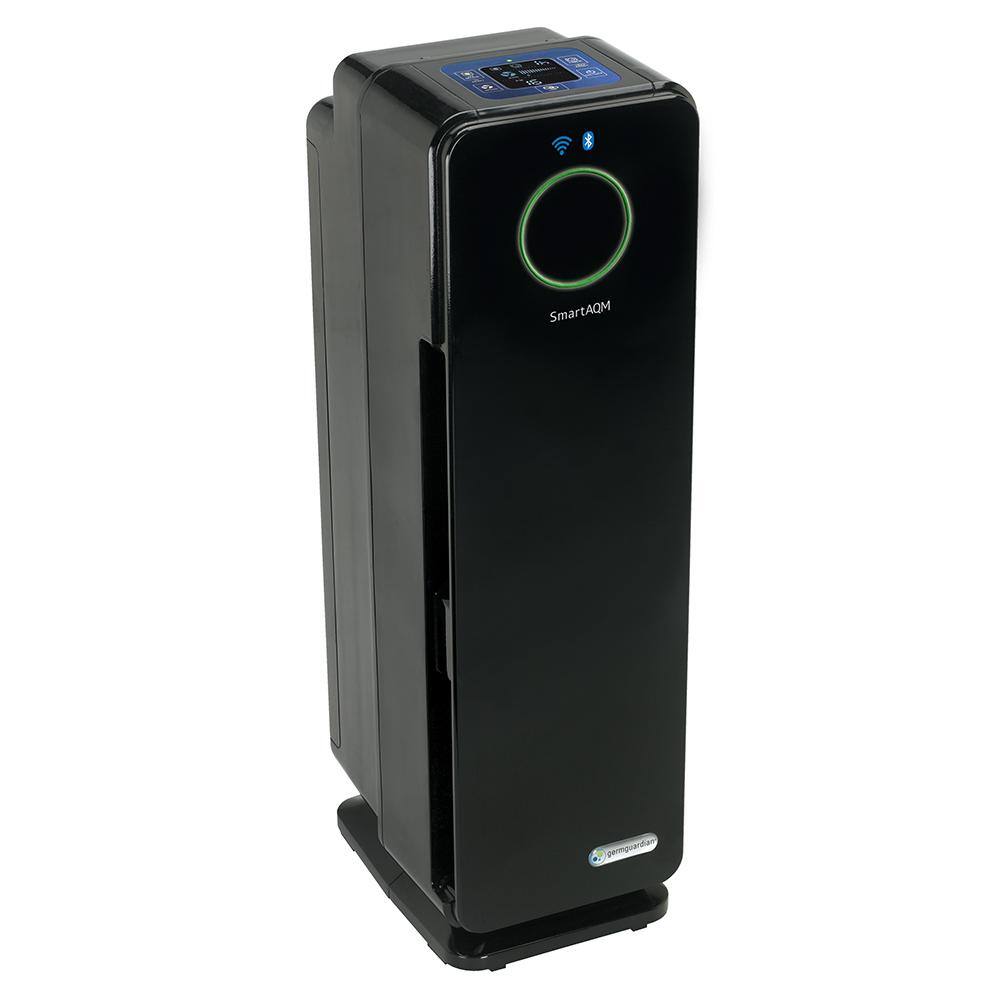 GermGuardian 22 in. Smart Elite 4-in-1 Air Purifier with True HEPA filter and Wifi for Medium Rooms up to 148 Sq. Ft. Black CDAP4500BCA