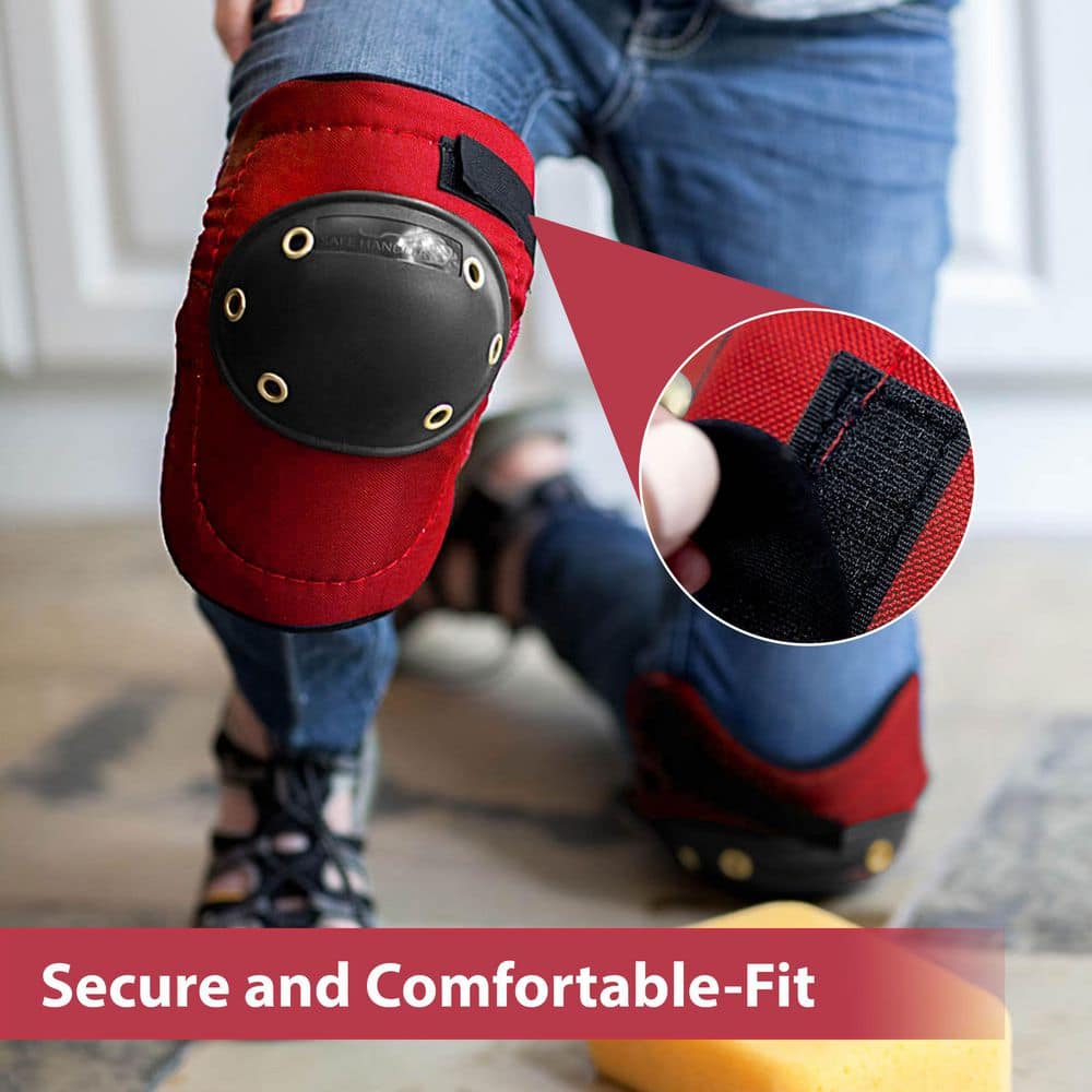 Safe Handler Red Tough Cap Thick Foam Padding Knee Pads and Elbow Pads Bundle BLSH-ES-PE-EPKP-1BKR