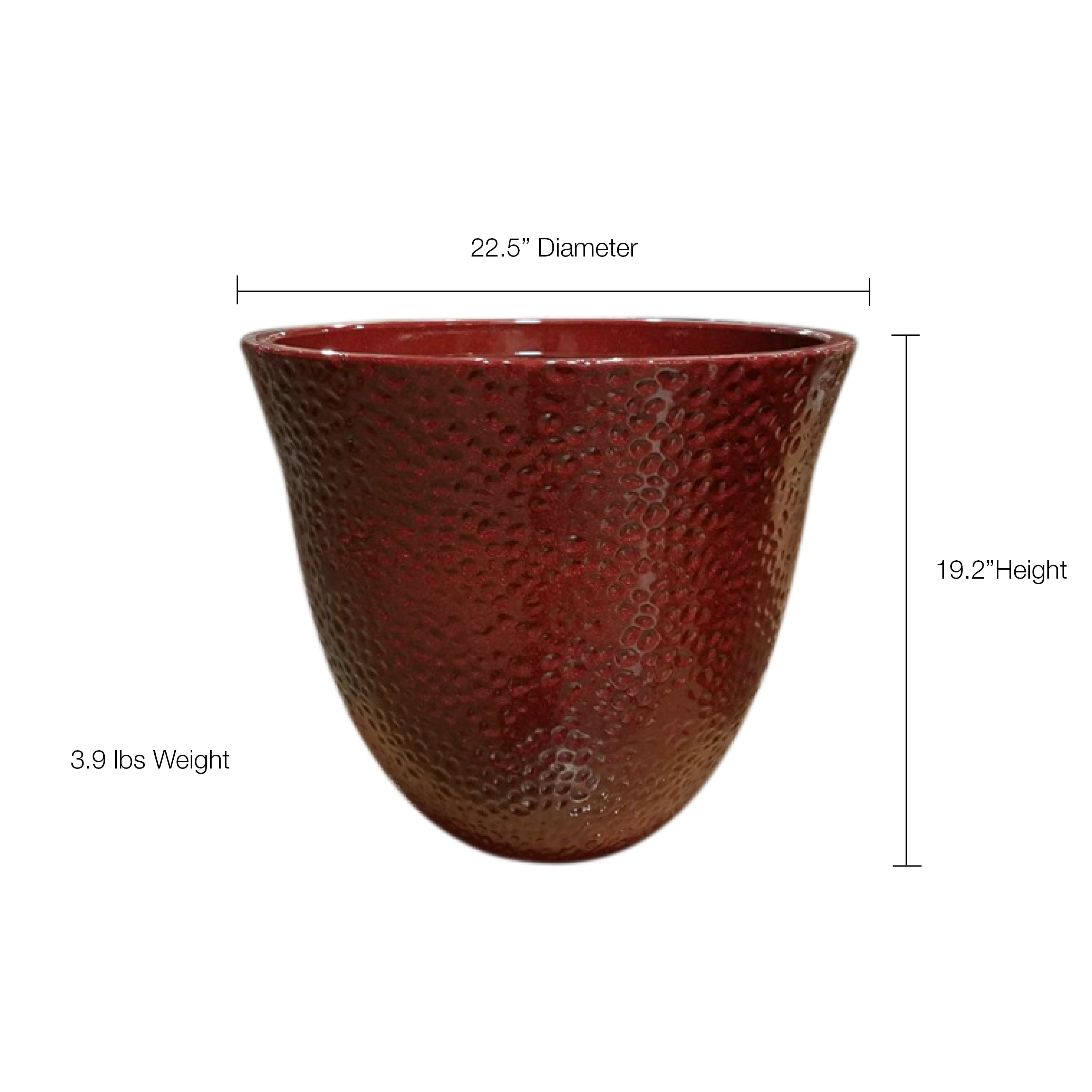 Better Homes & Gardens Christley 22.5" Wide Round Resin Planter Red