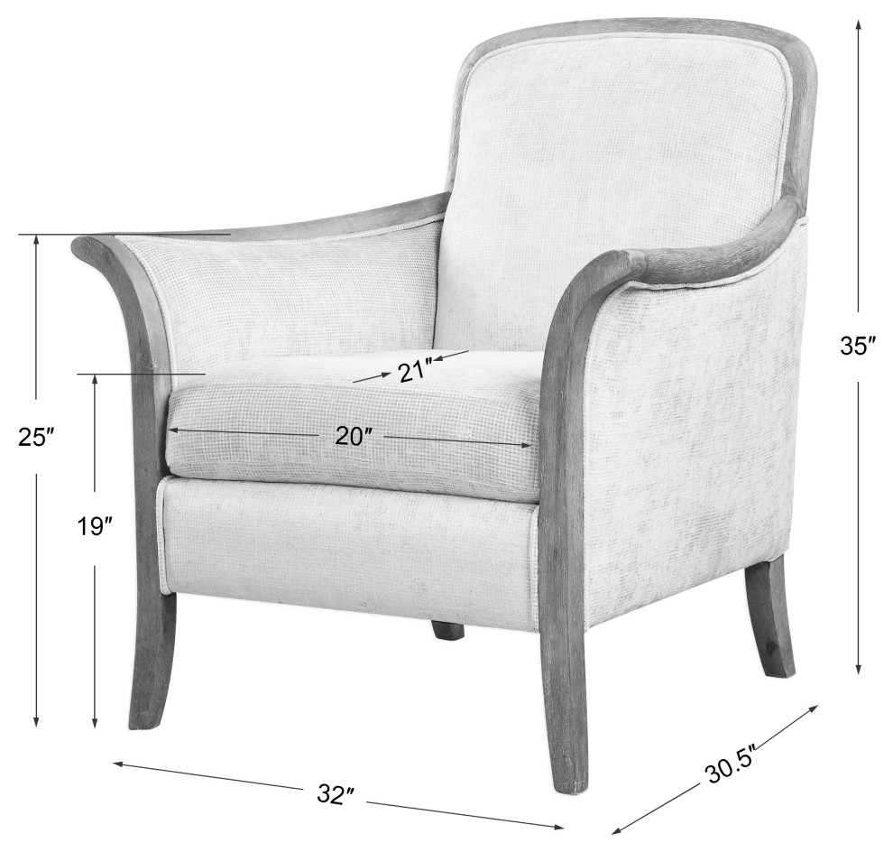 Uttermost Brittoney Taupe Armchair   Transitional   Armchairs And Accent Chairs   by HedgeApple  Houzz