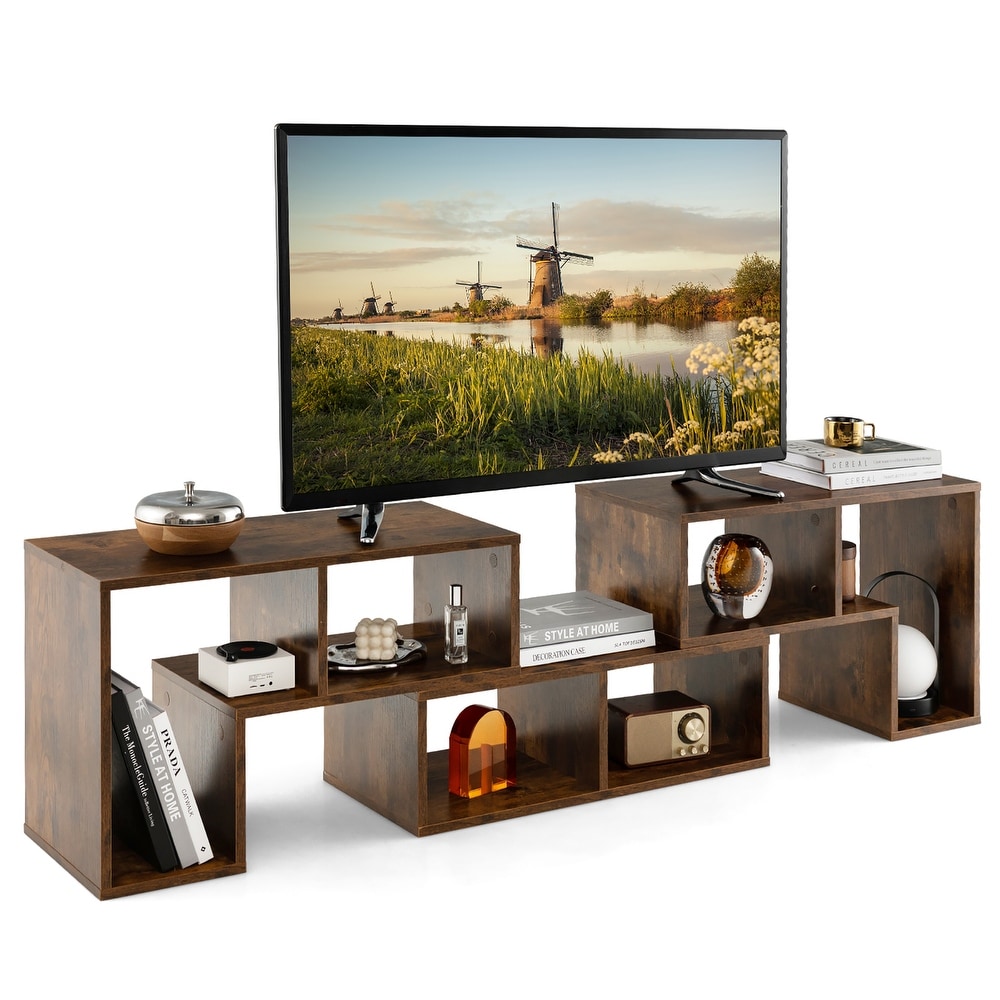 Costway 3 Pieces TV Console Stand Modern Entertainment Center Storage