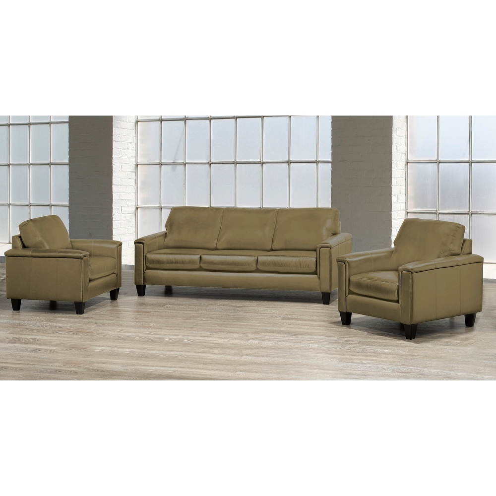 Auckland Top Grain Leather Sofa and Two Chair Set