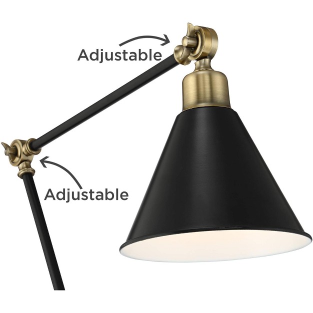 Tall Flat Black Warm Brass Adjustable Swivel Head For Living Room Reading Bedroom Home