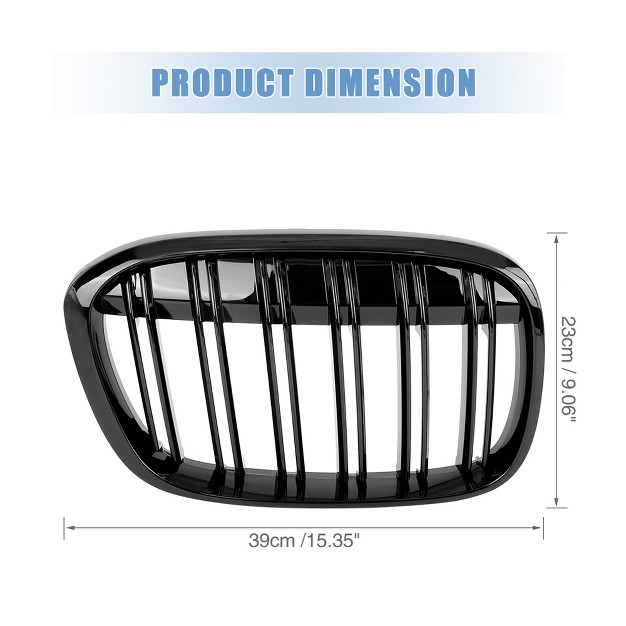 Unique Bargains Front Kidney Grille Grill For Bmw F48 F49 X1 Series 2016 4 Door Double Line Gloss Black 1 Pair