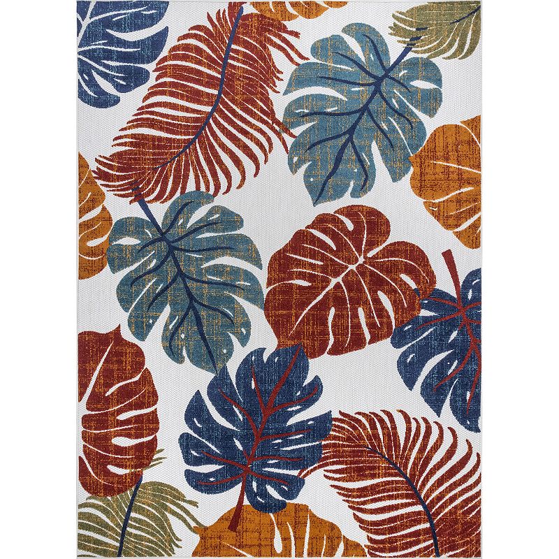 nuLOOM Ryleigh Textured Leaves Indoor/Outdoor Area Rug