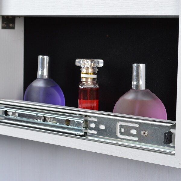 Full Mirror Jewelry Storage Cabinet With with Slide Rail， Can Be Hung On The Door Or Wall - - 37179007