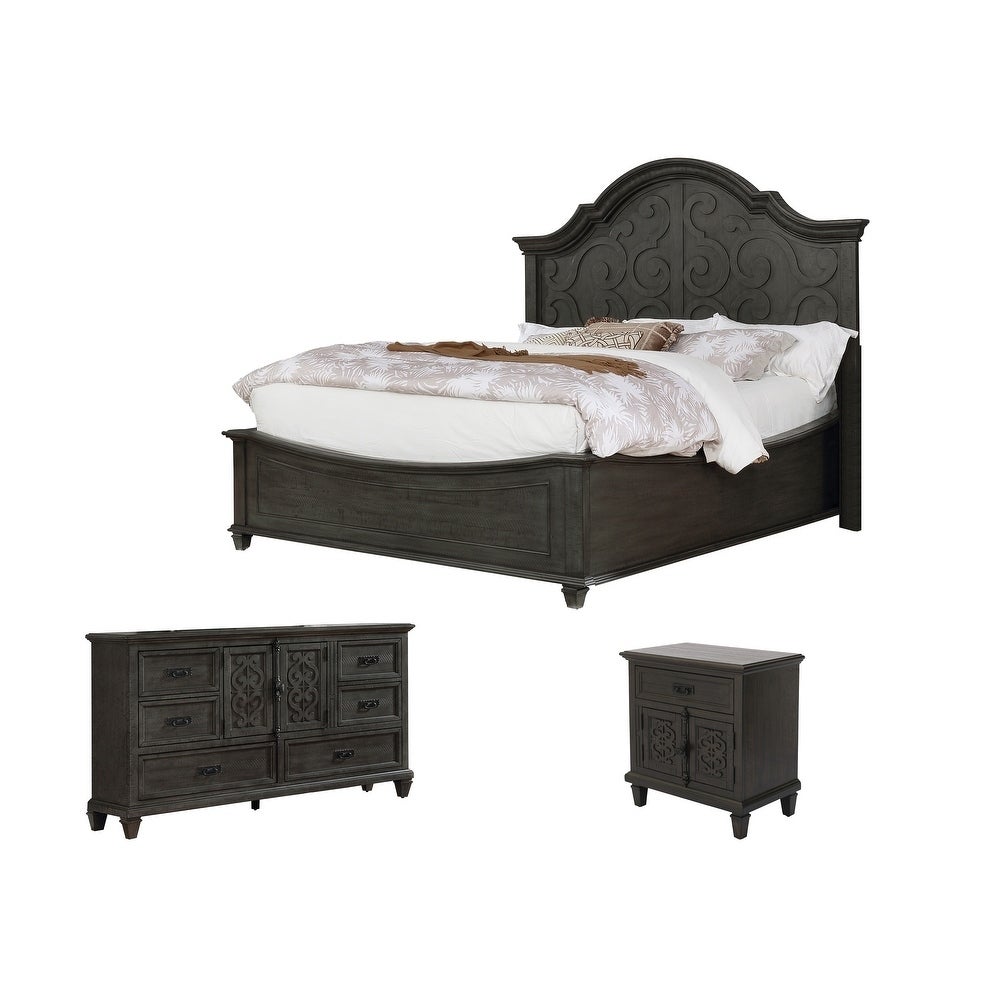 Best Quality Furniture 3-Piece Panel Bedroom Set - - 29602831