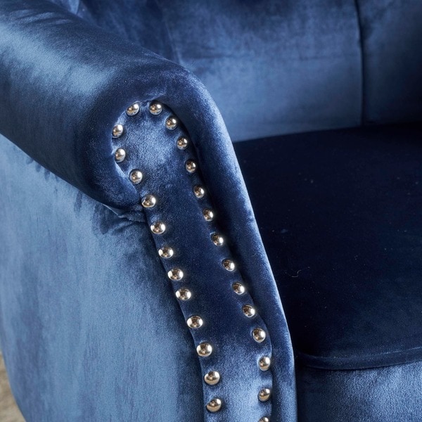 Tomlin Nailhead Velvet Club Chair by Christopher Knight Home