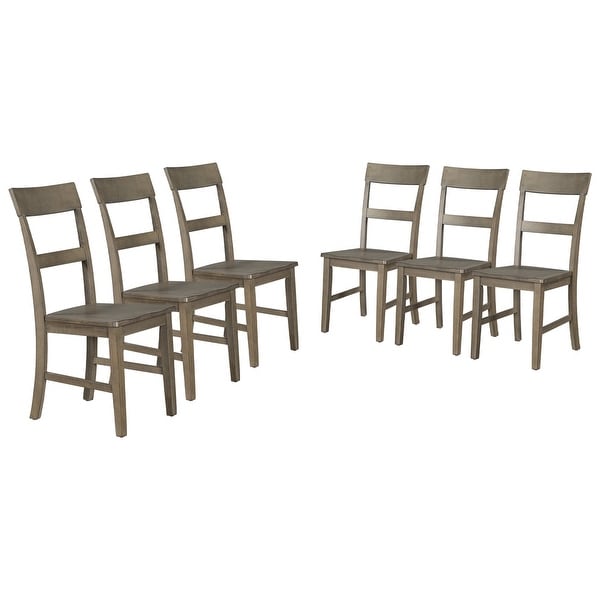 Dining Chairs with Ergonomic Design， Kitchen Solid Wood Chair Set of 6