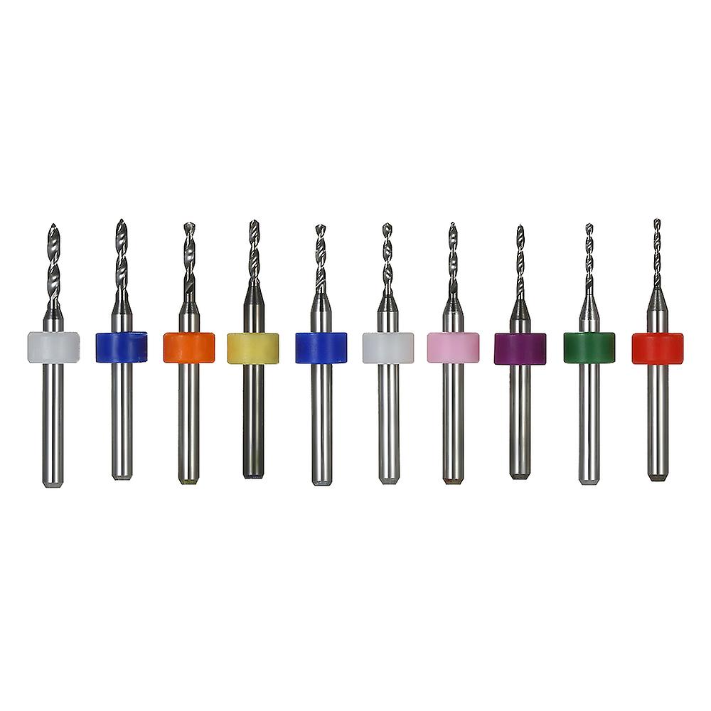 10pcs Tungsten Carbide Micro Drill Bits Set Engraving Tools For Pcb Circuit Board 1.1mm+1.2mm+1.3mm+1.4mm+1.5mm+1.6mm+1.7mm+1.8mm+1.9mm+2.0mm No.26669