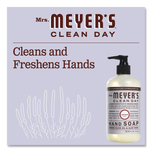 Mrs. Meyer's Clean Day Liquid Hand Soap， Lavender， 12.5 oz， 6/Carton (651311)