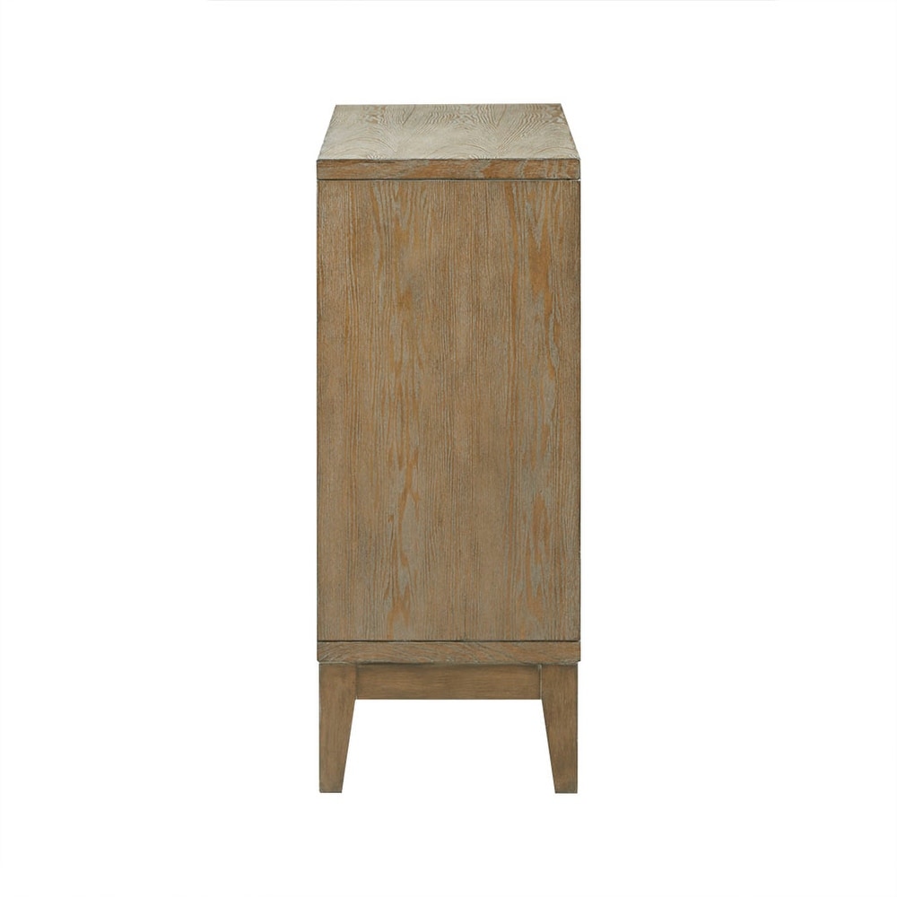 Cowly Accent Cabinet Wood Sideboard with 2 Door Storage Shelves in Walnut