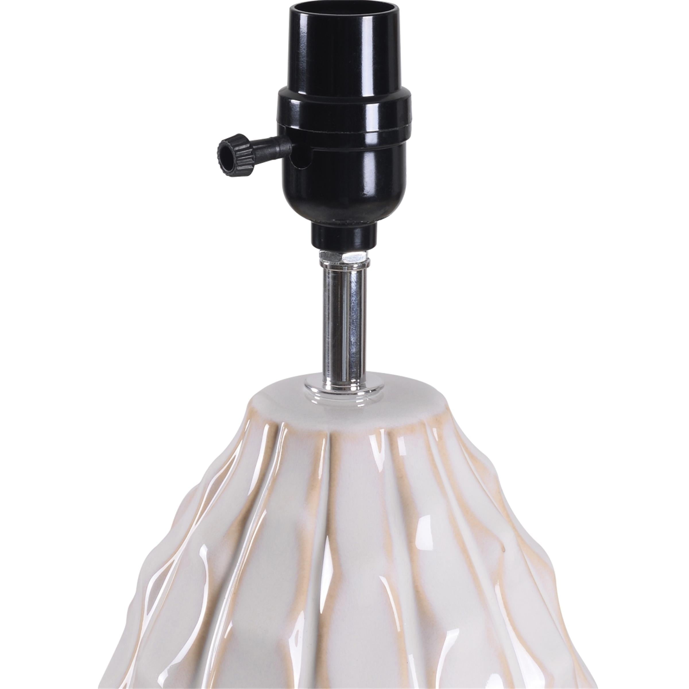 Mainstays Cream Sculptured Base Ceramic Table Lamp, 16.75