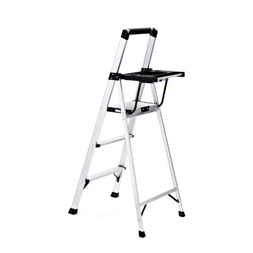 Rubbermaid RMA-3XST 3-step Light Aluminum Step Stool W/ Large Project Tray