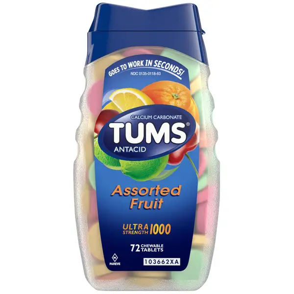 Tums 72 Ct Ultra Strength Antacid Chewable Assorted Fruit