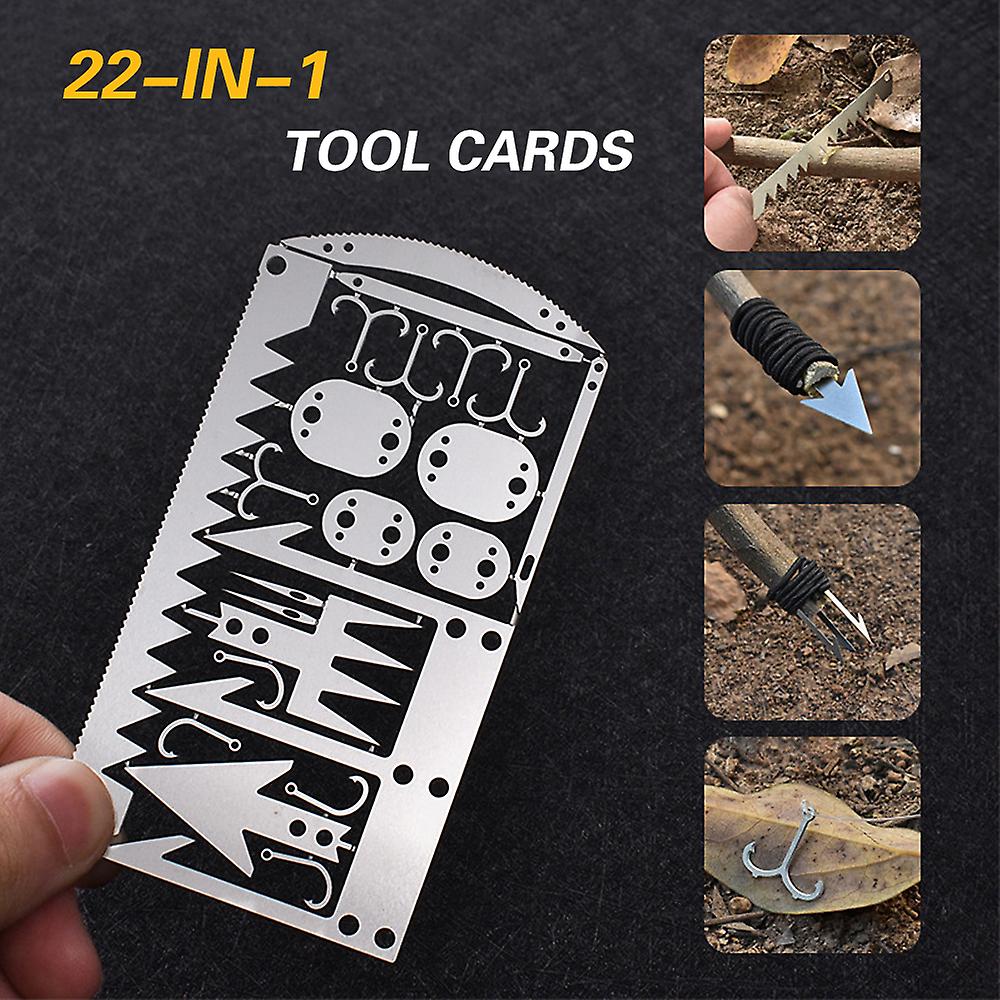 22 In 1 Outdoor Multi Tool Survival Card For Fishing Camping Hunting Emergency  1