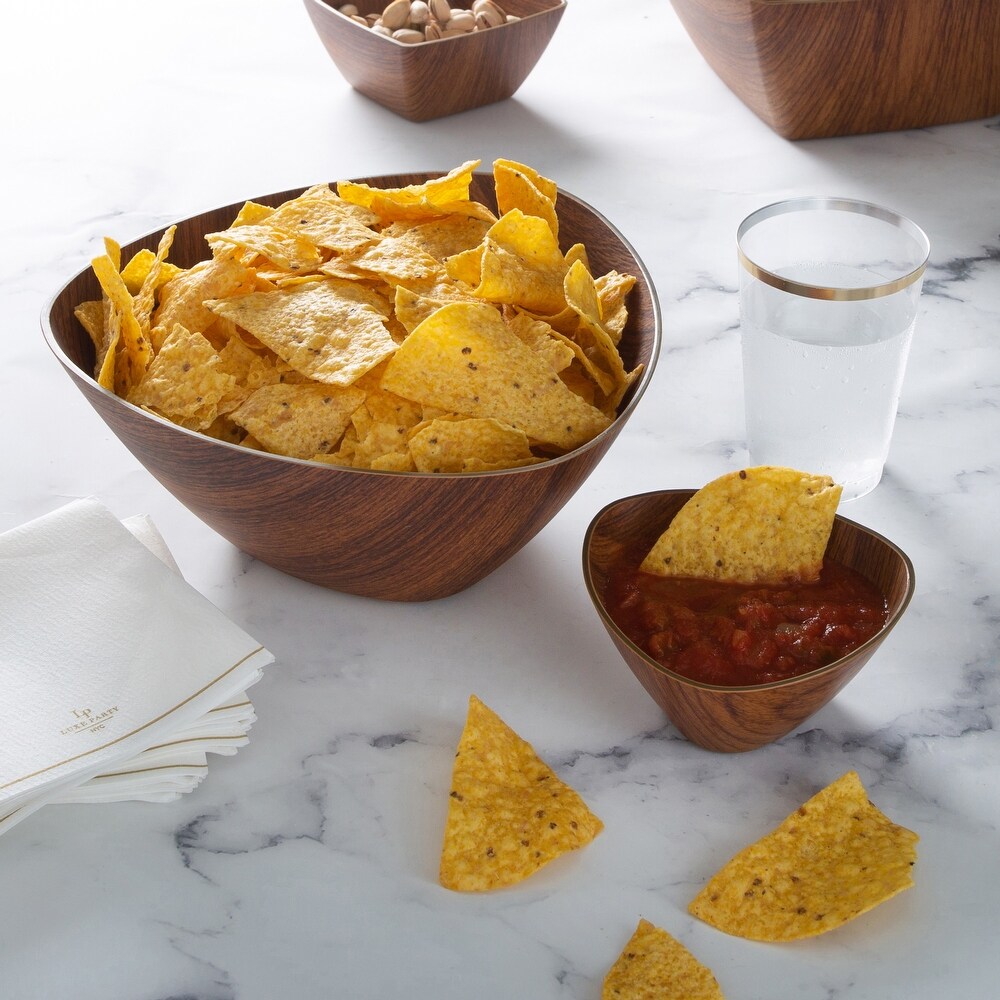 Luxe Party Mahogany Collection Triangle Serving Bowl