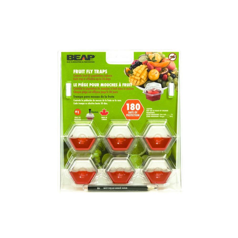 BEAPCO Drop-Ins Fruit Fly Traps (6-Pack) 10036