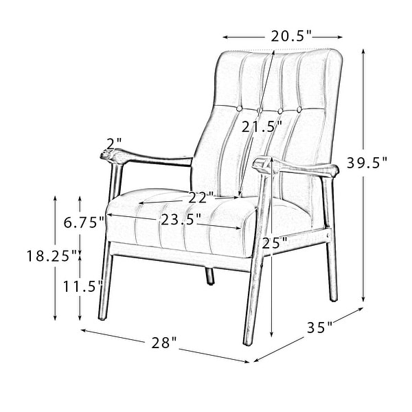 Olinto Wood Upholstery Armchair with Solid Wood Legs by HULALA HOME