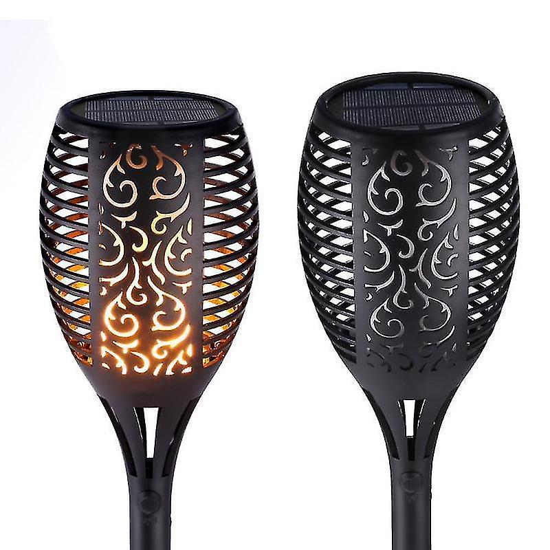 Solar Lights Outdoor Garden， 2 Pack， 72led Hanging Solar Torch Lights Ip65 Waterproof， Dancing Flick